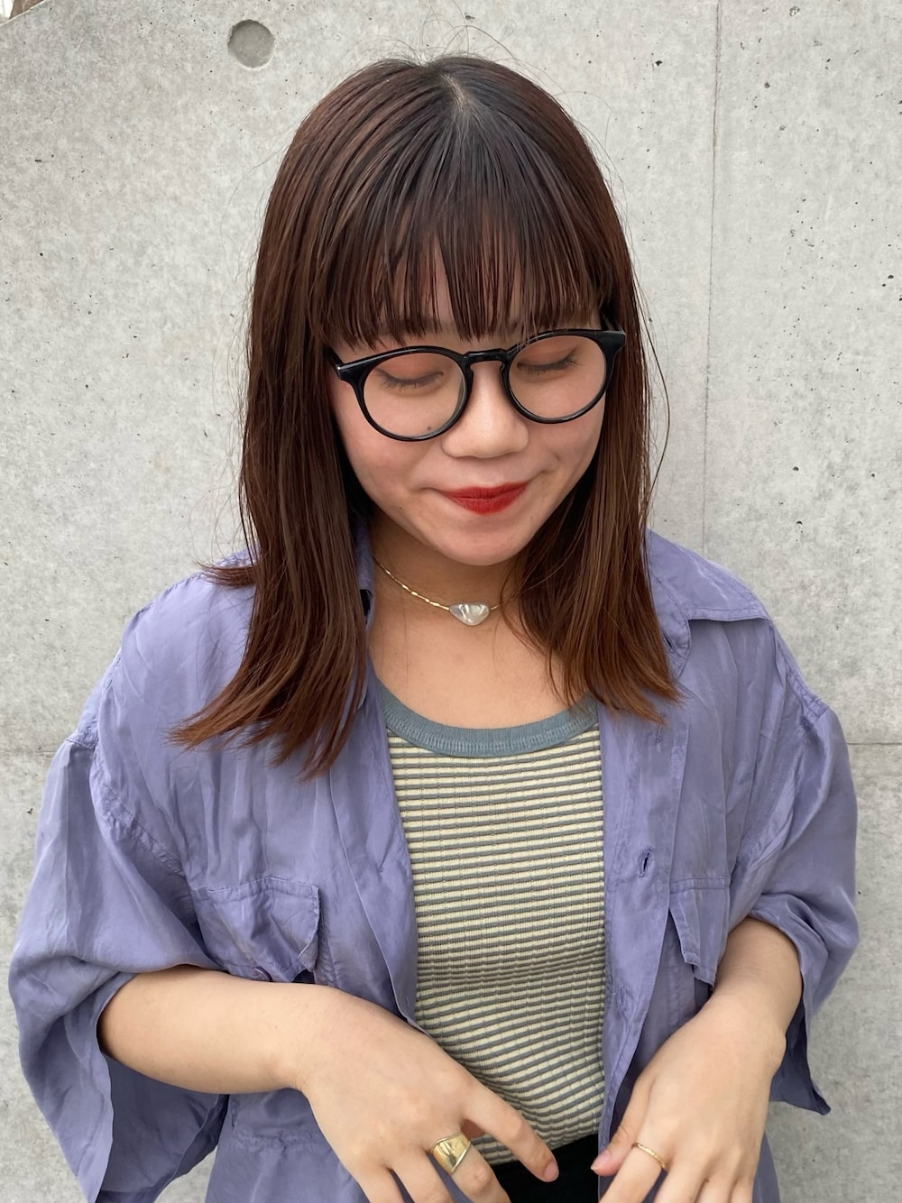 「夏コーデ、ラフ、低身長、プチプラ、今日のコーデ、古着、古着MIX、黒縁メガネ」｜「古着のアイテム（メガネ、ブラック系）」を使った、くれはさん（レディース・149cm）の夏コーディネートの1枚目の写真