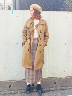 「LOWRYS FARM（ローリーズファーム）のアイテム（トレンチコート）」を使った、Naoto  Fruscianteさん（メンズ・170cm）の秋コーディネート