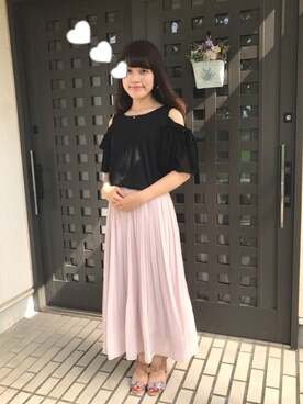 「STRAWBERRY-FIELDS（ストロベリーフィールズ）のアイテム（サンダル）」を使った、yuriさん（レディース・151cm）の夏コーディネート