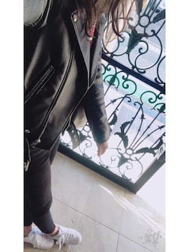 「wearhalloween2017」｜「アイテム（ライダースジャケット）」を使った、yuiiinpoさん（レディース・156cm）の秋コーディネート