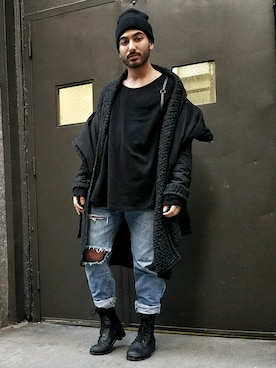 「TOPMAN（トップマン）のアイテム（スウェット）」を使った、panda92さん（メンズ・173cm）の冬コーディネート