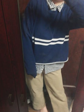 「無印良品（ムジルシリョウヒン）のアイテム（シャツ/ブラウス、ブラック系）」を使った、もよ子さん（レディース・160cm）の秋コーディネート