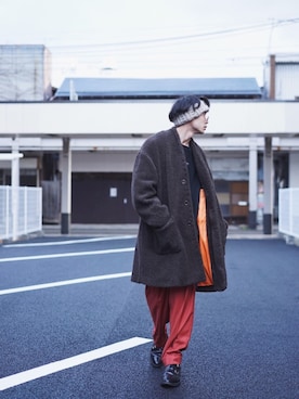 「superNova.（スーパーノヴァ）のアイテム（スラックス）」を使った、compass hamauraさん（メンズ・178cm）の冬コーディネート