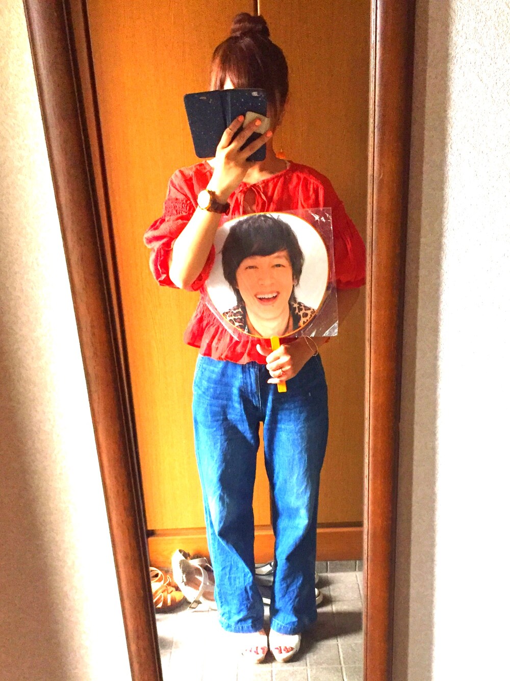 「関ジャニ∞、エイト、ジャム、丸山隆平、丸ちゃん、オレンジ、ローリーズファーム(LOWRYS FARM)」｜「丸ちゃん🍊♡♡♡のアイテム（その他、オレンジ系）」を使った、らなさん（レディース・155cm）の夏コーディネートの1枚目の写真