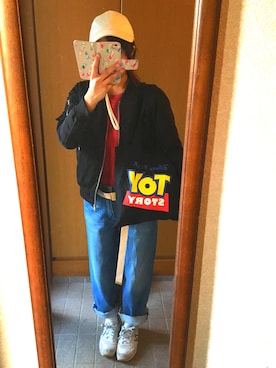 「白キャップ」｜「アイテム（その他アウター）」を使った、らなさん（レディース・155cm）の冬コーディネート
