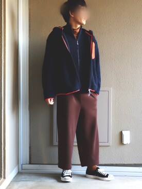 「フレッドペリー」｜「アイテム（その他アウター）」を使った、muuさん（メンズ・174cm）の冬コーディネート