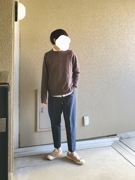 「ユナイテッドアローズ」｜「アイテム（スウェット）」を使った、muuさん（メンズ・174cm）の冬コーディネート