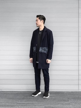 「blue」｜「アイテム（ダッフルコート）」を使った、DYCTEAM®_McFlyさん（メンズ・175cm）の春コーディネート