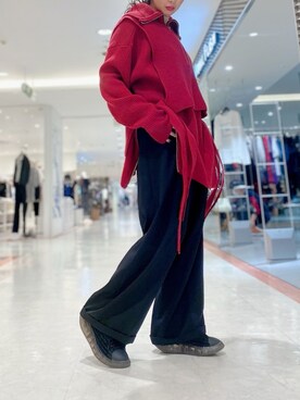 ニット セーター レッド系 を使った メンズライク の人気ファッションコーディネート Wear