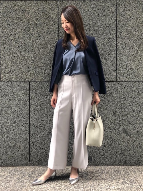 【大きいサイズ】グリーンレーベルリラクシング　スーツセットアップ　ノーカラー セール 50%OFF】[洗濯可能/ミラノリブ]◇D セットアップ ノー