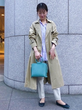 「green label relaxing（グリーンレーベルリラクシング）のアイテム（トレンチコート）」を使った、橋本（hashimoto）さん（レディース・165cm）の冬コーディネート