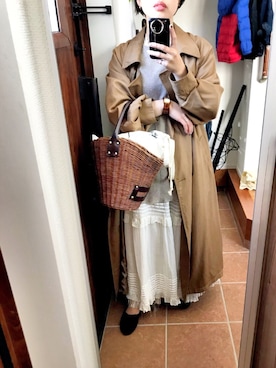 「アイテム（トレンチコート）」を使った、mさん（レディース・150cm・20代）の春コーディネート
