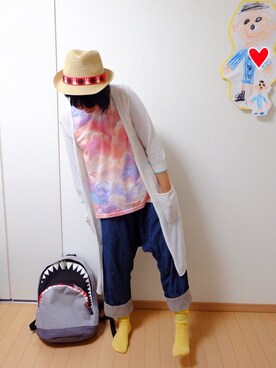 「CUNE（キューン）のアイテム（ハット）」を使った、ちぇぶさんさん（レディース・154cm）の夏コーディネート