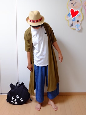 「チャイハネ（チャイハネ）のアイテム（カーディガン/ボレロ）」を使った、ちぇぶさんさん（レディース・154cm）の夏コーディネート