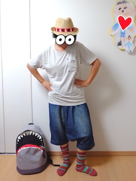 「CUNE（キューン）のアイテム（帽子）」を使った、ちぇぶさんさん（レディース・154cm）の夏コーディネート