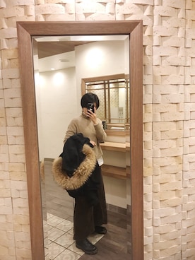 「goa（ゴア）のアイテム（モッズコート）」を使った、NECOさん（レディース・164cm）の冬コーディネート