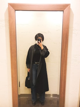 「Rouge vif（ルージュヴィフ）のアイテム（チェスターコート）」を使った、NECOさん（レディース・164cm）の冬コーディネート