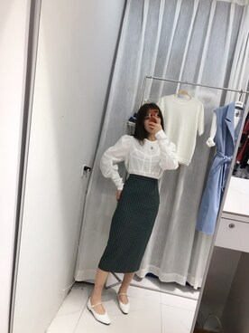 「WAIT（ウェイト）のアイテム」を使った、王肉肉儿Yさん（レディース・165cm）の春コーディネート
