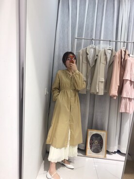「WAIT（ウェイト）のアイテム」を使った、王肉肉儿Yさん（レディース・165cm）の春コーディネート