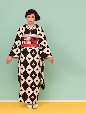 「モダン」｜「アイテム（浴衣）」を使った、モダンアンテナさん（レディース・167cm）の秋コーディネート