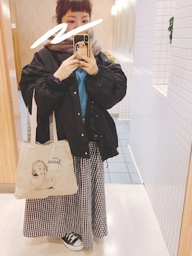 「CONVERSE（コンバース）のconverse コンバース ALL STAR HI オールスター ハイ 3206 BLACK(US)（スニーカー）」を使った、なななさん（レディース・148cm）の冬コーディネート