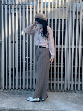 「無（ム）のアイテム」を使った、MIYUUさん（レディース・161cm）の秋コーディネート
