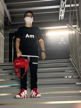 「TAKAHIROMIYASHITATheSoloIst.（タカヒロミヤシタザソロイスト）のアイテム（Tシャツ/カットソー）」を使った、Yuukingさん（メンズ・163cm）の夏コーディネート