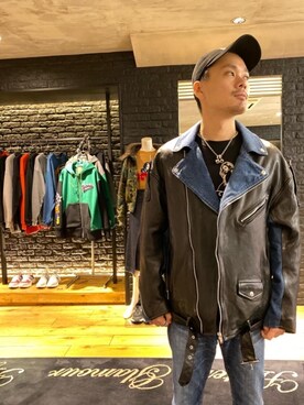 「パンクコーデ」｜「アイテム（ライダースジャケット）」を使った、Shuto Kinoshitaさん（レディース・170cm）の秋コーディネート