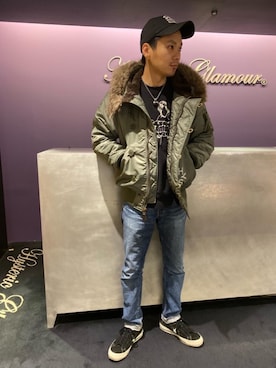 「パンクコーデ」｜「アイテム（スウェット）」を使った、Shuto Kinoshitaさん（メンズ・170cm）の冬コーディネート