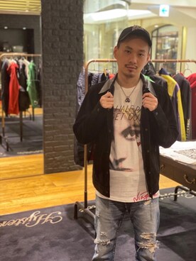 「レザーコーデ」｜「アイテム（デニムジャケット）」を使った、Shuto Kinoshitaさん（メンズ・170cm）の冬コーディネート