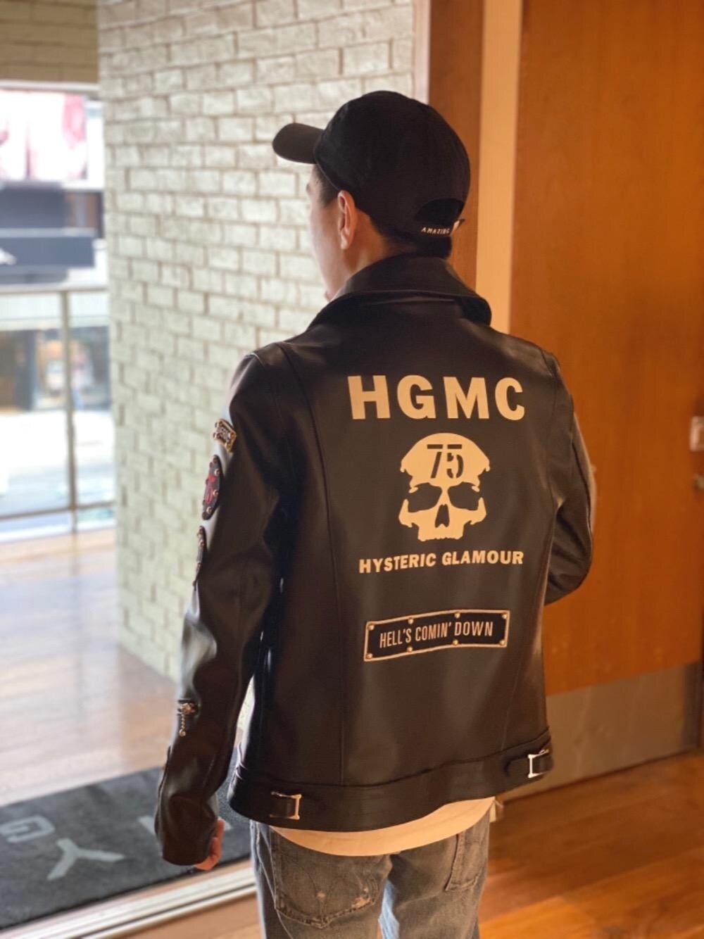 「コラボレーション、Hysteric Glamour、春コーデ、ストリートコーデ、レザーコーデ」｜「HYSTERIC GLAMOURのLEWIS LEATHERS/CYCLONE JACKET（ライダースジャケット、ブラック系）」を使った、Shuto Kinoshitaさん（メンズ・170cm）の冬コーディネートの1枚目の写真