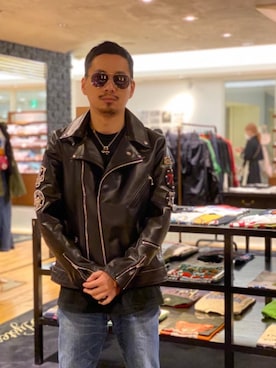 「パンクコーデ」｜「アイテム（ライダースジャケット）」を使った、Shuto Kinoshitaさん（メンズ・170cm）の春コーディネート