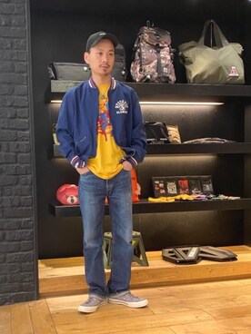 「コラボレーション」｜「アイテム（ブルゾン）」を使った、Shuto Kinoshitaさん（メンズ・170cm）の春コーディネート