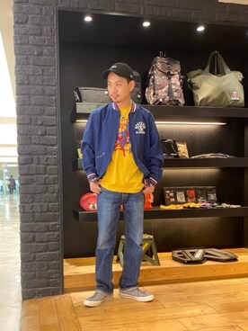 「コラボレーション」｜「アイテム（ブルゾン）」を使った、Shuto Kinoshitaさん（メンズ・170cm）の春コーディネート