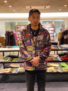 「コラボレーション」｜「アイテム（ナイロンジャケット）」を使った、Shuto Kinoshitaさん（メンズ・170cm）の春コーディネート