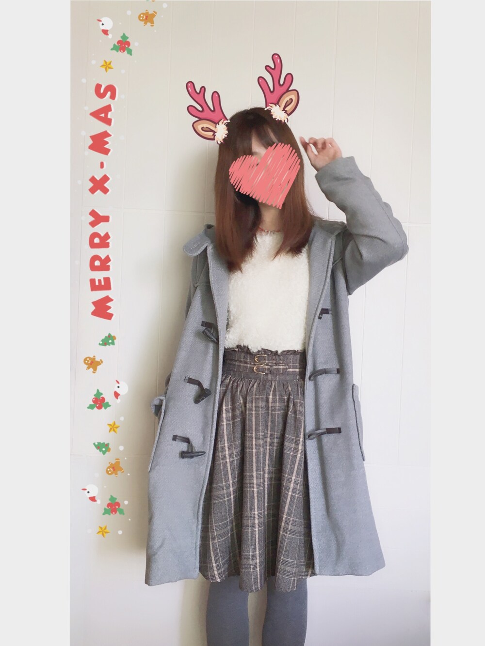 「冬コーデ、今日のコーデ、シンプルコーデ」｜「chocol raffine robeのアイテム（ダッフルコート、グレー系）」を使った、XminoXさん（レディース・163cm）の冬コーディネートの1枚目の写真