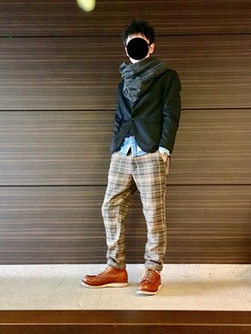 「WWF（ダブリュー・ダブリュー・エフ）のアイテム」を使った、あしたかさん（メンズ・170cm）の冬コーディネート