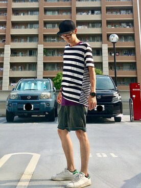 「WWF（ダブリュー・ダブリュー・エフ）のアイテム」を使った、あしたかさん（メンズ・170cm）の夏コーディネート