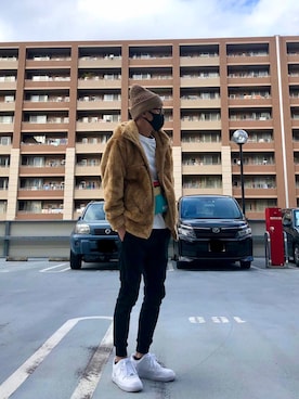 「Champion（チャンピオン）のアイテム（ブルゾン）」を使った、あしたかさん（メンズ・170cm）の冬コーディネート
