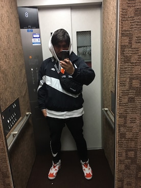 「Jordan」｜「アイテム（ナイロンジャケット）」を使った、tatsupeeさん（メンズ・179cm）の春コーディネート