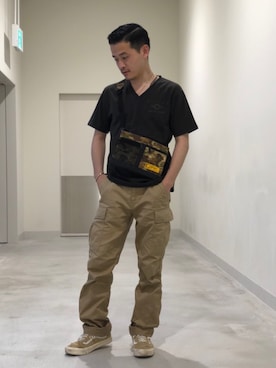 「AVIREX（アヴィレックス）のアイテム（バッグ）」を使った、N.Nさん（メンズ・165cm）の夏コーディネート