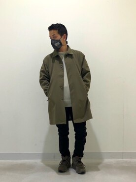 「AVIREX（アヴィレックス）のアイテム（ステンカラーコート）」を使った、N.Nさん（メンズ・165cm）の冬コーディネート
