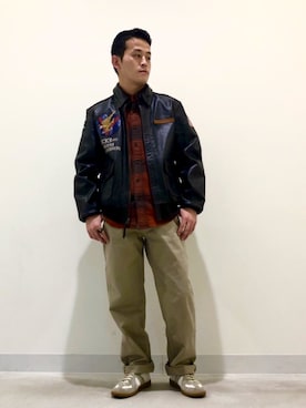 「AVIREX（アヴィレックス）のアイテム（カバーオール）」を使った、N.Nさん（メンズ・165cm）の冬コーディネート
