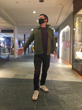 「アイテム（マスク、ブラック系）」を使った、N.Nさん（メンズ・165cm）の夏コーディネート