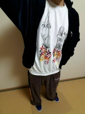 「doublet（ダブレット）のアイテム（ブルゾン）」を使った、D.I.JのNxAxOさん（メンズ・178cm）の秋コーディネート