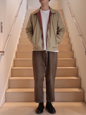 「BEAMS PLUS（ビームスプラス）のアイテム（ブルゾン）」を使った、kai_satoneさん（メンズ・184cm）の春コーディネート