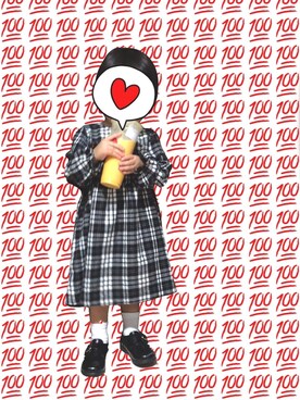 「3can4on（サンカンシオン）のアイテム（ワンピース/ドレス）」を使った、iarabsさん（キッズ・90cm）の冬コーディネート