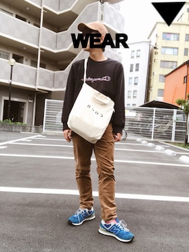 「Champion（チャンピオン）のアイテム（ニット/セーター）」を使った、でぃーさん（メンズ・168cm）の秋コーディネート