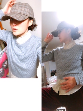 「リボンキャップ」｜「アイテム（スウェット）」を使った、T.Iさん（レディース・165cm）の春コーディネート