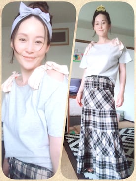 「CLEF DE SOL（CLEF DE SOL）のアイテム」を使った、T.Iさん（レディース・165cm）の夏コーディネート